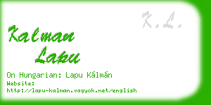 kalman lapu business card